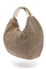 EMBELLISHED ARC CLUTCH-CHAMPAGNE
