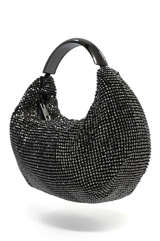 EMBELLISHED ARC CLUTCH-BLACK