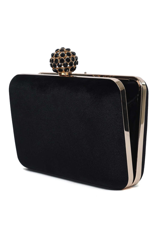 COUTURE ORB CLOSURE CLUTCH-BLACK