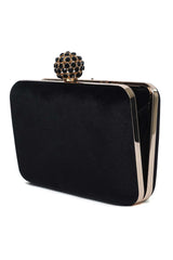 COUTURE ORB CLOSURE CLUTCH-BLACK