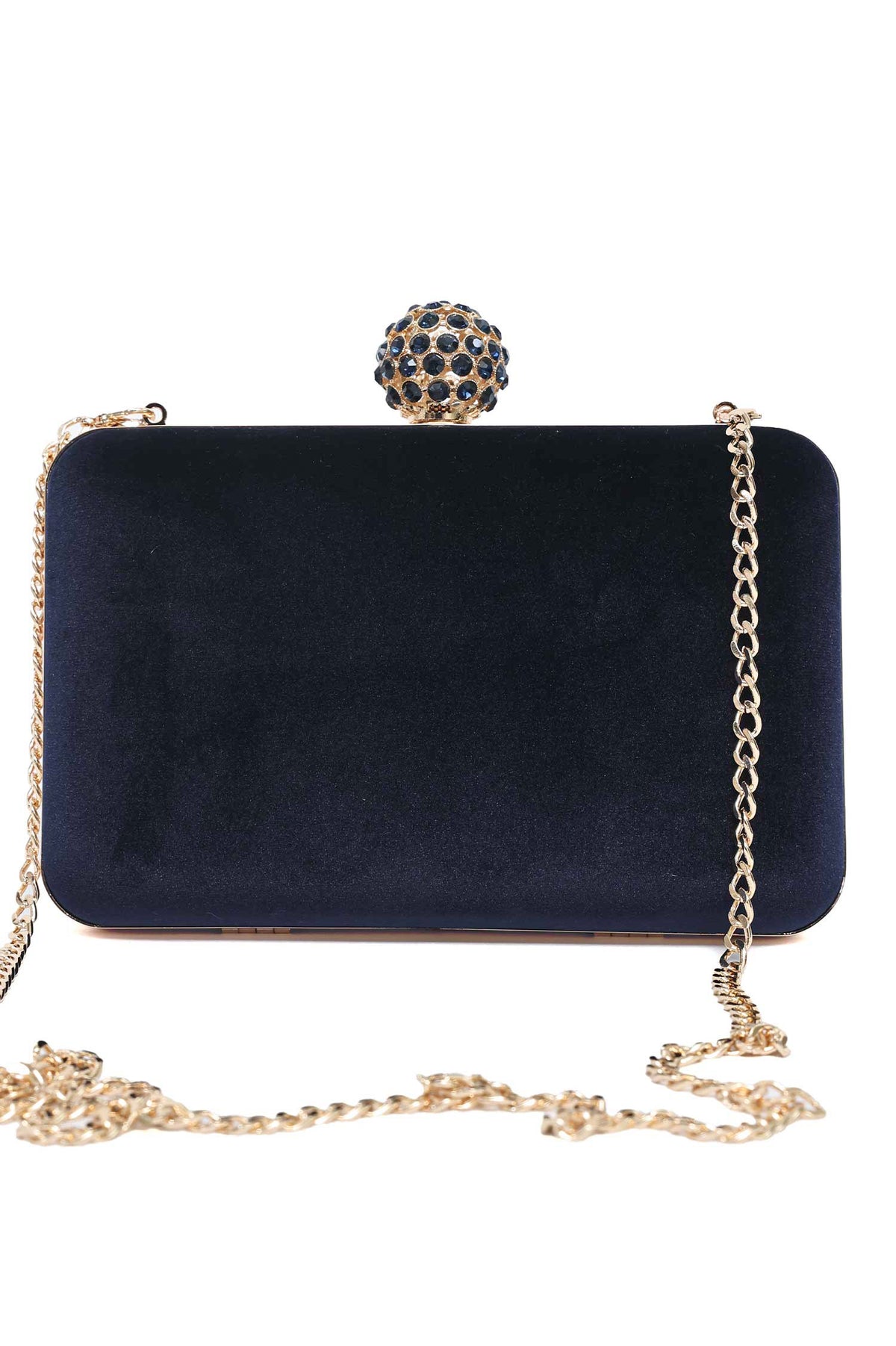 COUTURE ORB CLOSURE CLUTCH-BLUE