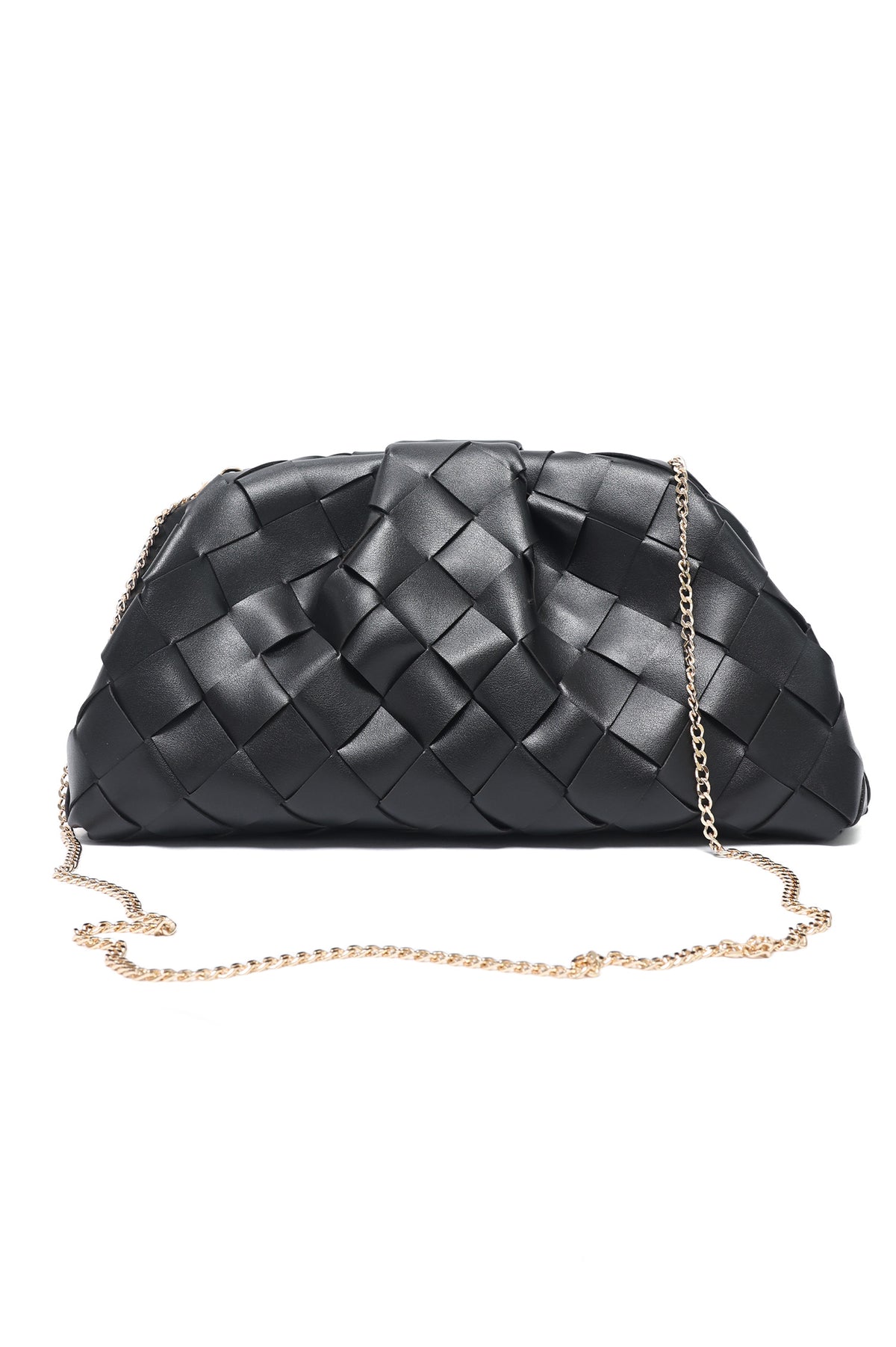 LATTICE FASHION CLUTCH-BLACK