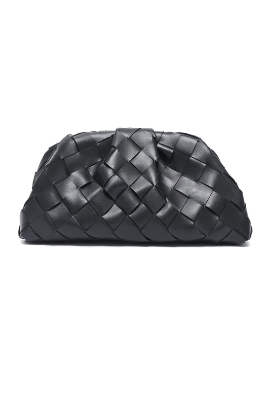LATTICE FASHION CLUTCH-BLACK