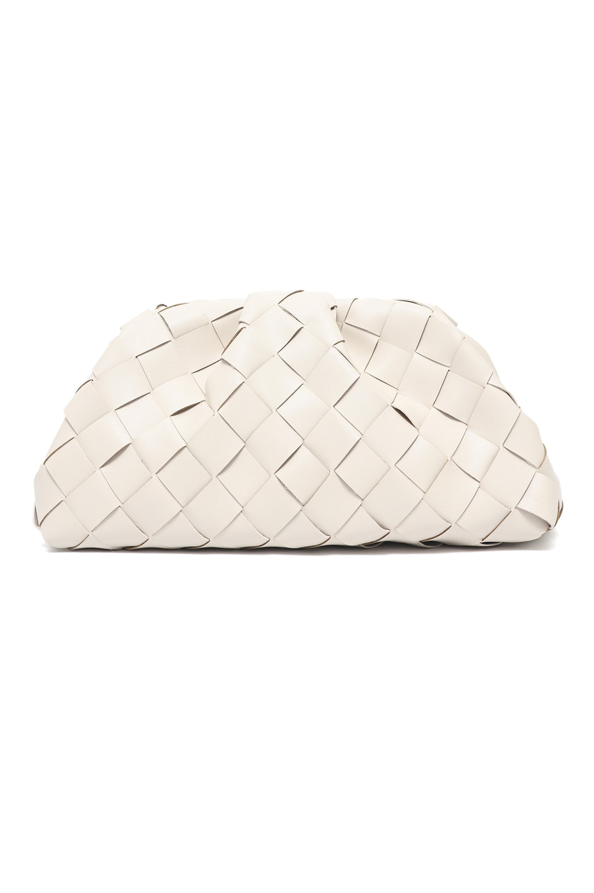 LATTICE FASHION CLUTCH-BEIGE