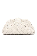 LATTICE FASHION CLUTCH-BEIGE