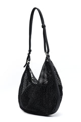 GLIMMER HOBO PURSE-BLACK