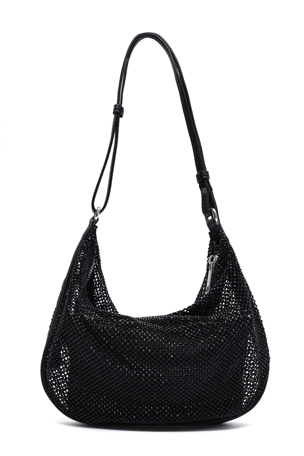 GLIMMER HOBO PURSE-BLACK