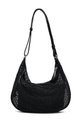 GLIMMER HOBO PURSE-BLACK