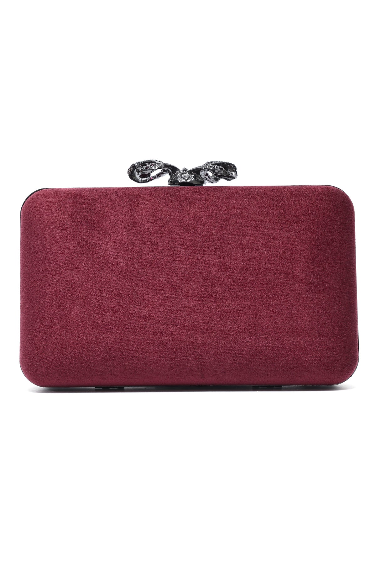 ORNATE BOW SHOULDER CLUTCH-PURPLE