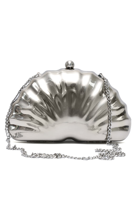 OCEAN CREST CLUTCH-SILVER