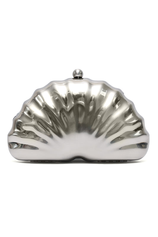 OCEAN CREST CLUTCH-SILVER