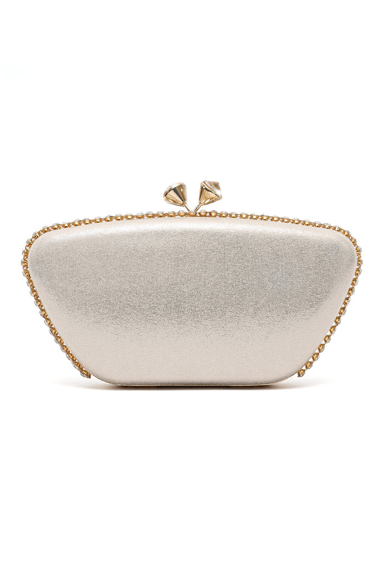 CROWNLINE PEARL CLUTCH-GOLD