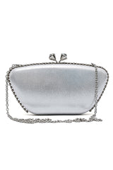 CROWNLINE PEARL CLUTCH-SILVER