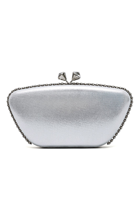 CROWNLINE PEARL CLUTCH-SILVER