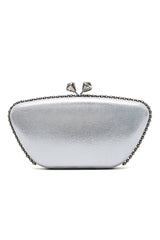 CROWNLINE PEARL CLUTCH-SILVER