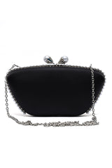 CROWNLINE PEARL CLUTCH-BLACK