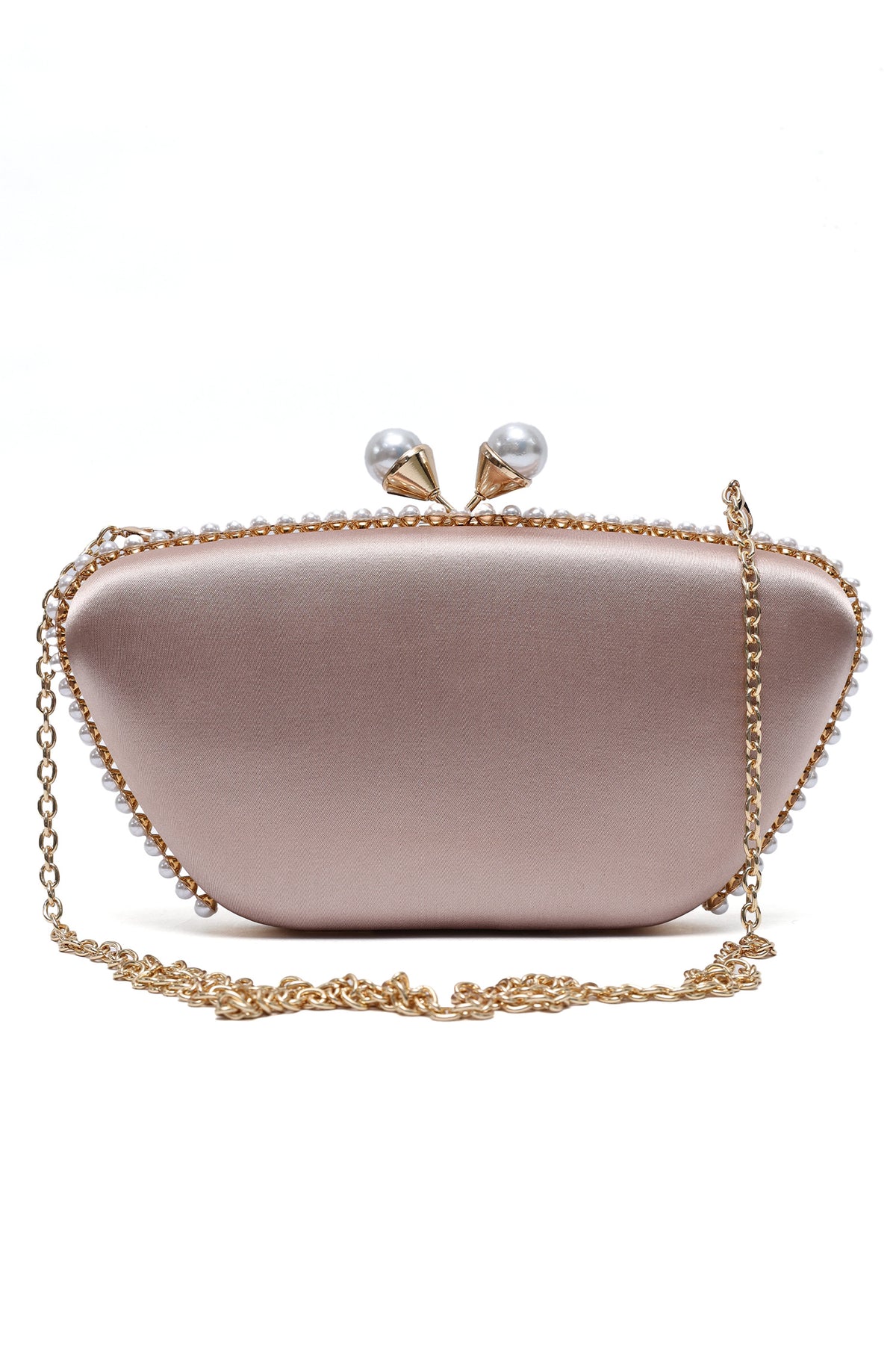 CROWNLINE PEARL CLUTCH-CHAMPAGNE