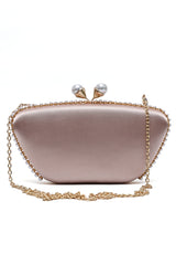 CROWNLINE PEARL CLUTCH-CHAMPAGNE