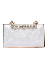 CRYSTAL CROWN BAR CLUTCH-WHITE