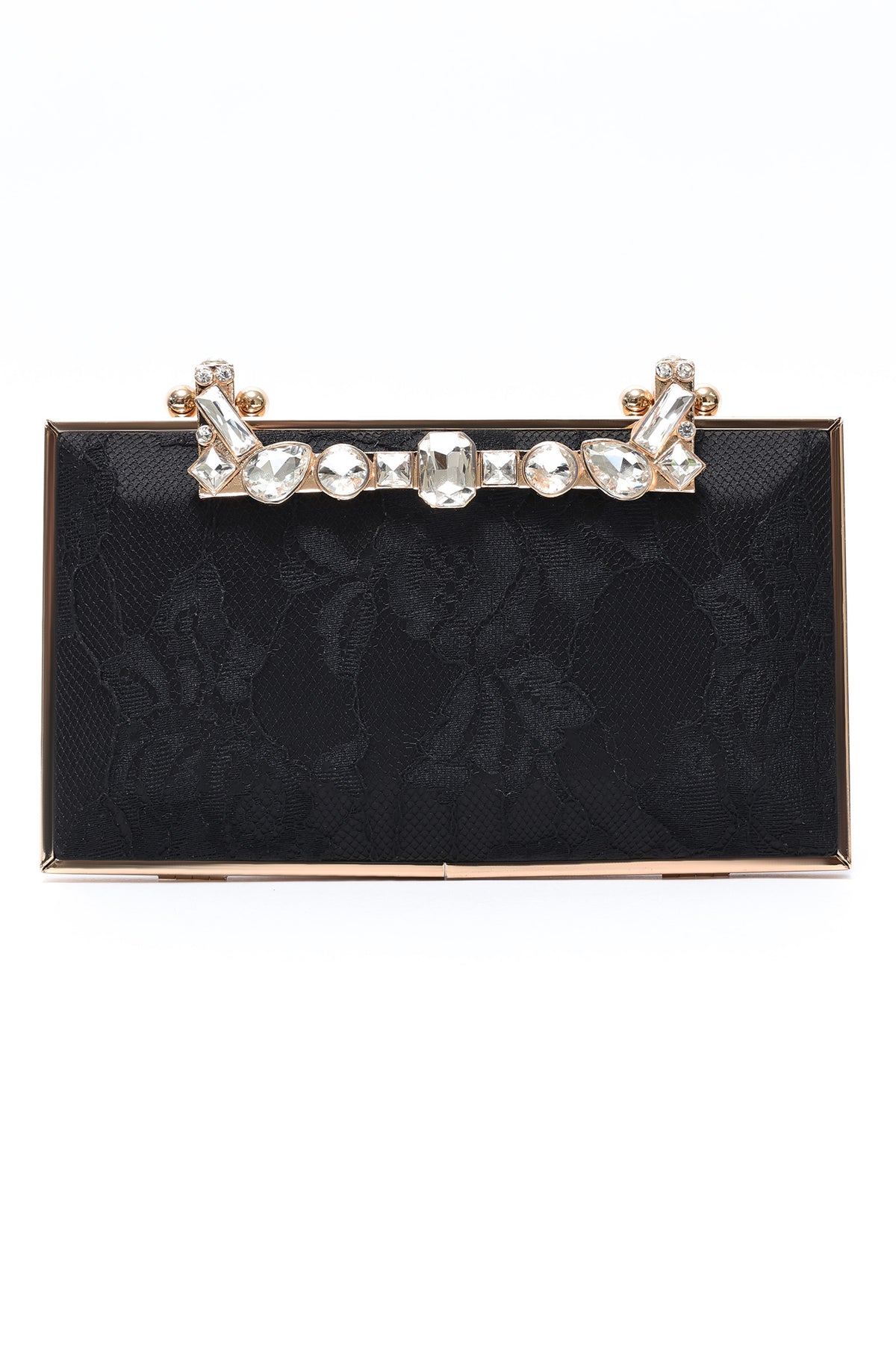 CRYSTAL CROWN BAR CLUTCH-BLACK