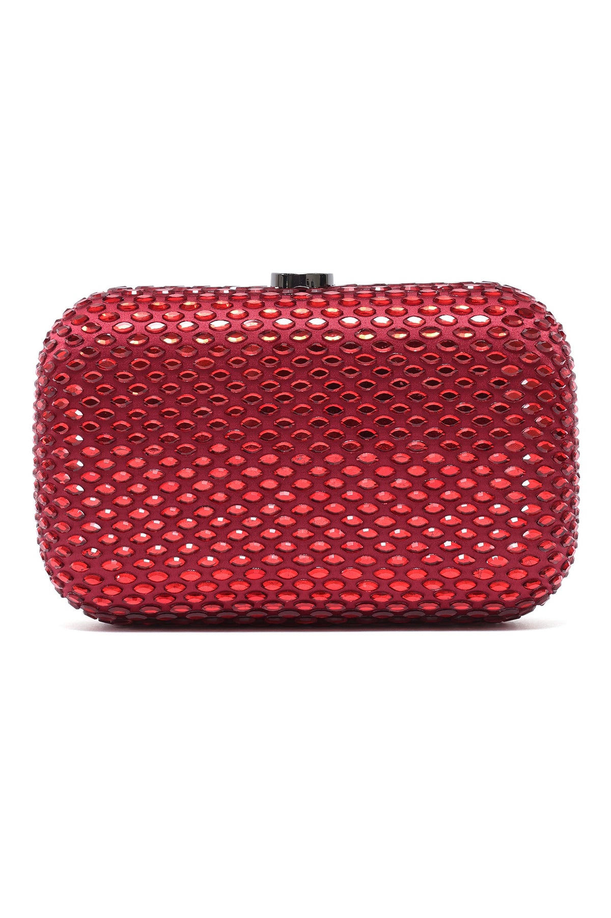 CELESTE EMBELLISHED CLUTCH-RED