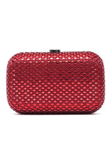 CELESTE EMBELLISHED CLUTCH-RED