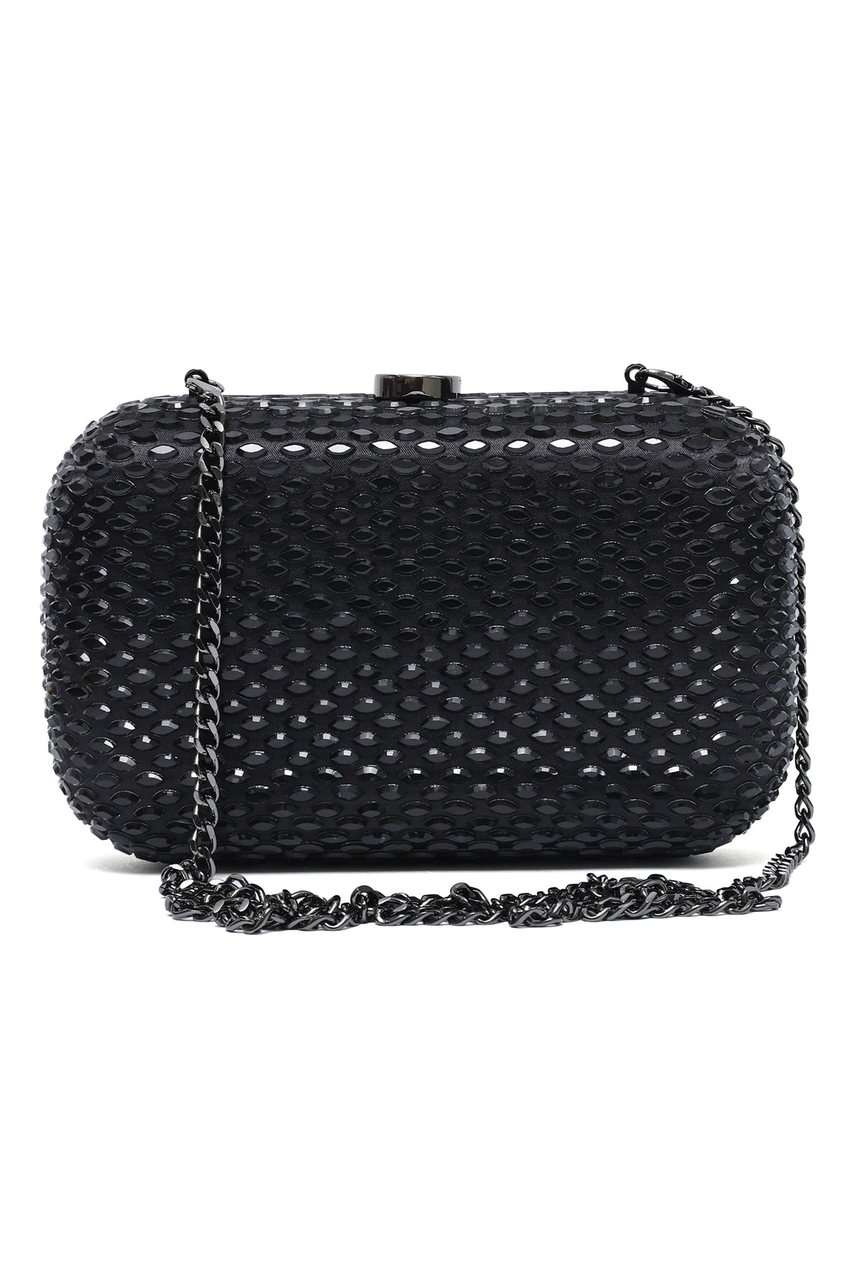 CELESTE EMBELLISHED CLUTCH-BLACK