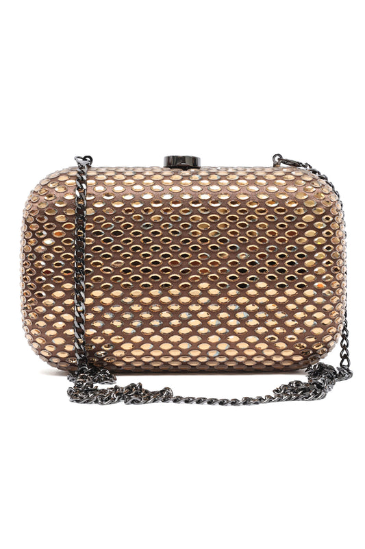 CELESTE EMBELLISHED CLUTCH-BRONZE
