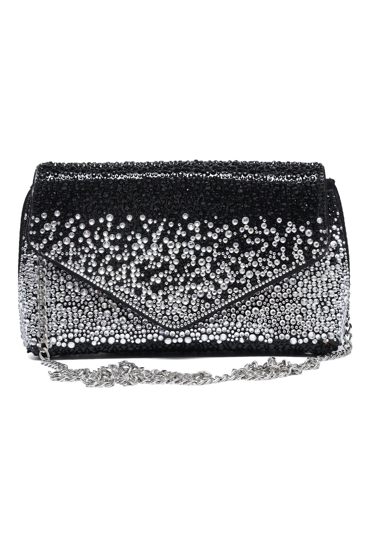 STARDUST ENVELOPE CLUTCH-BLACK