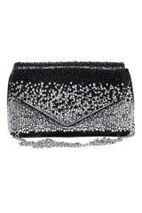 STARDUST ENVELOPE CLUTCH-BLACK