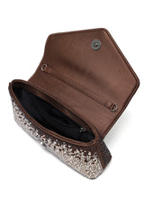 STARDUST ENVELOPE CLUTCH-BROWN