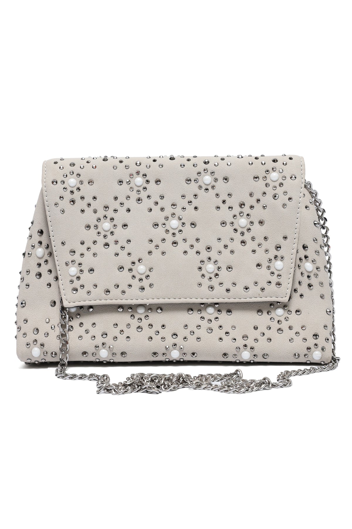 PEARL CONSTELLATION CLUTCH-BEIGE