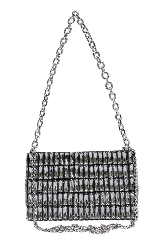PRISM ROW CRYSTAL BAG-BLACK