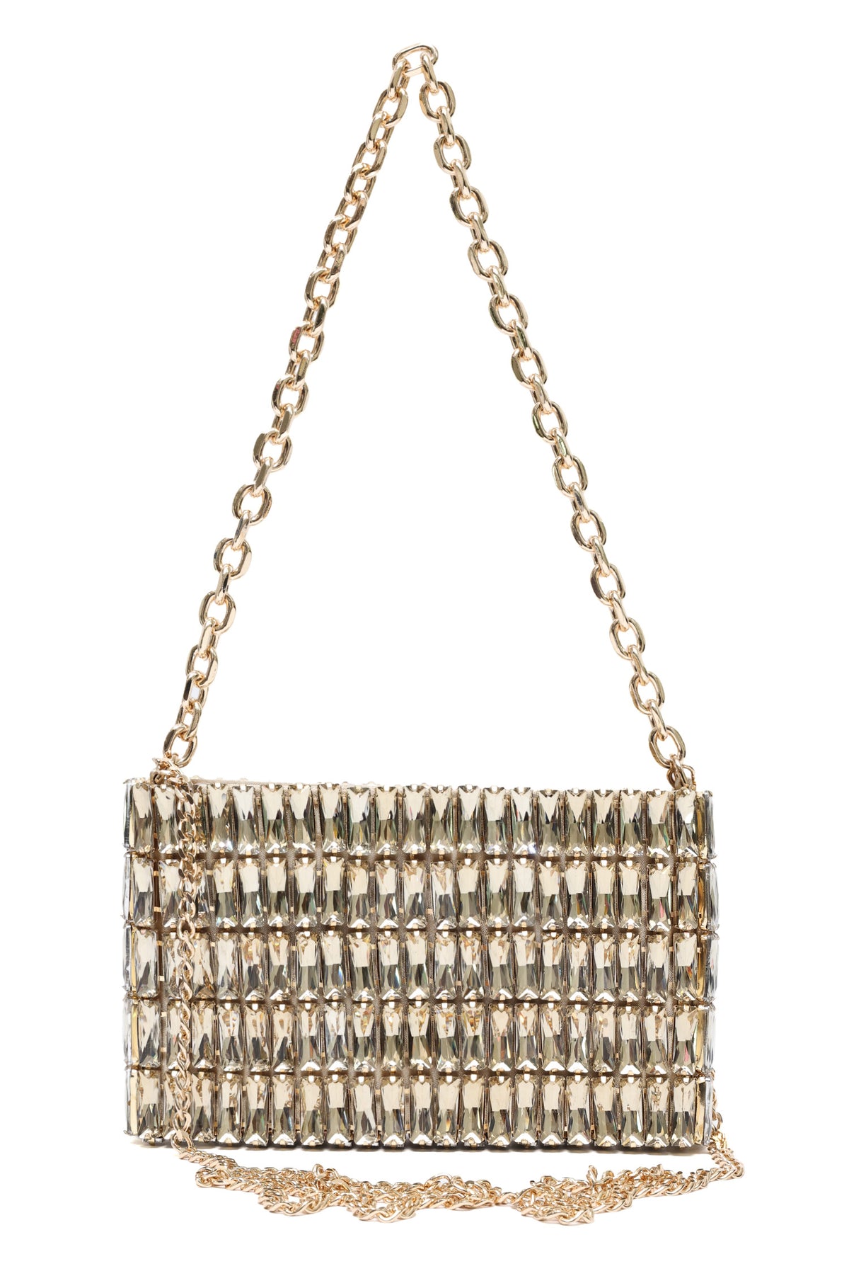 PRISM ROW CRYSTAL BAG-GOLD