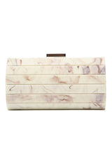 MARBLE STRIPE CLUTCH-NATURE