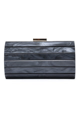 MARBLE STRIPE CLUTCH-BLACK