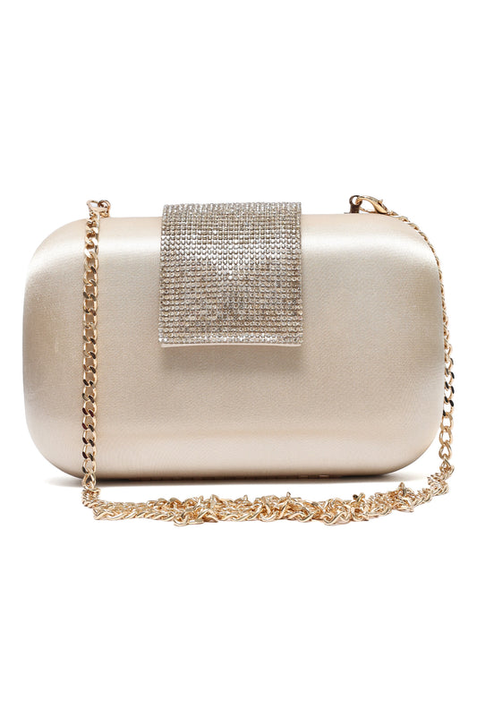 SPARKLE TAB CLUTCH-GOLD