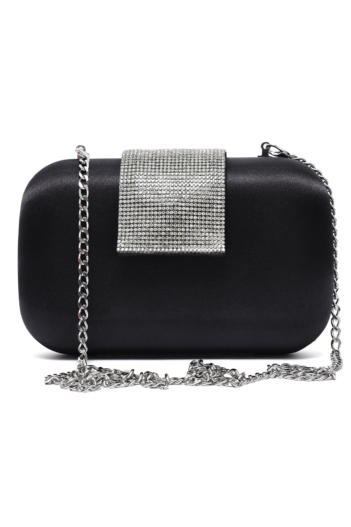 SPARKLE TAB CLUTCH-BLACK