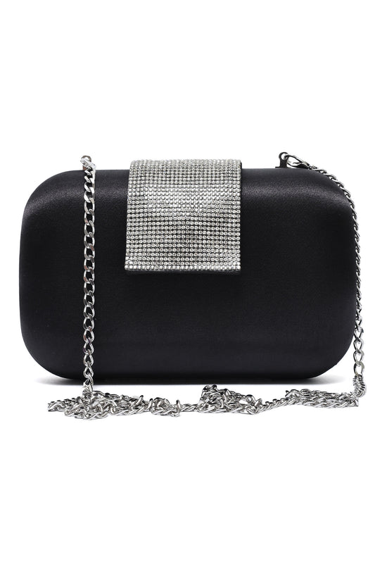 SPARKLE TAB CLUTCH-BLACK