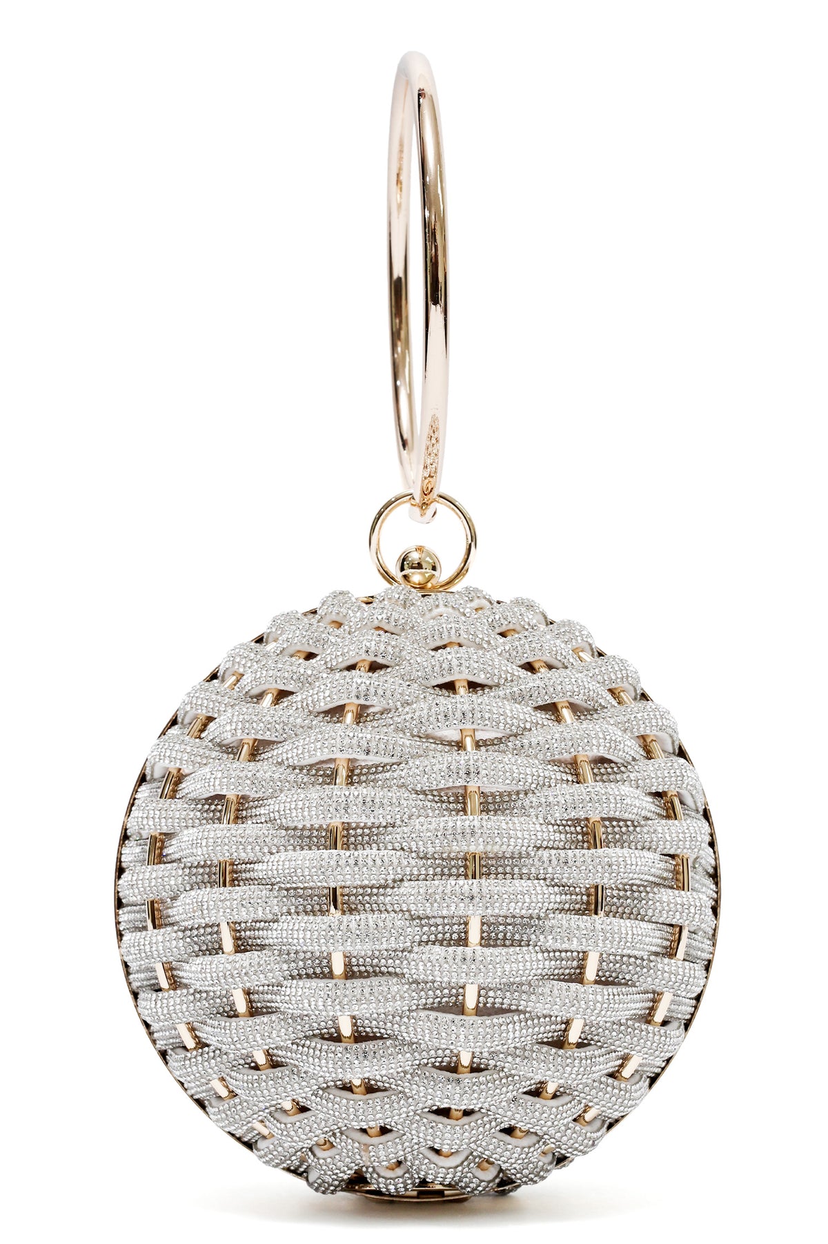 SPARKLE NEST ORB CLUTCH-WHITE