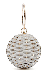 SPARKLE NEST ORB CLUTCH-WHITE