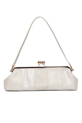 KISS LOCK FRAME SHOULDER BAG-WHITE