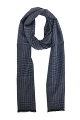 HOUNDSTOOTH PATTERN SCARF-NAVY
