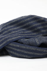 DUAL-PATTERN STRIPED SCARF-NAVY