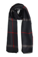 CLASSIC CHECK SCARF-BLACK