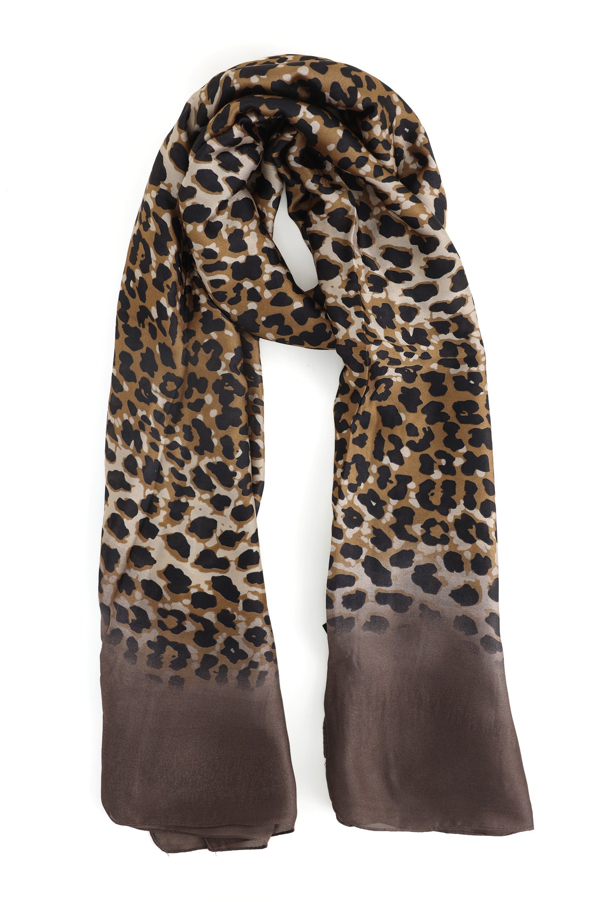 FLORA CHIFFON SCARF-BLACK-BEIGE
