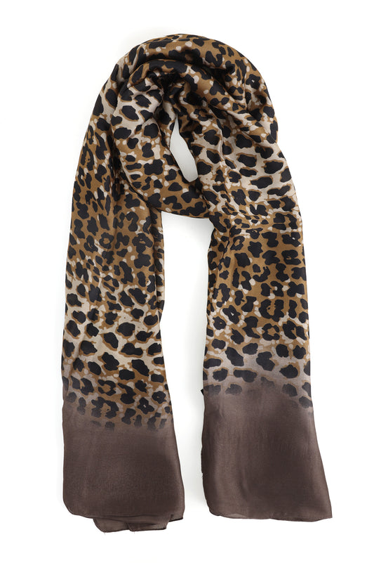 FLORA CHIFFON SCARF-BLACK-BEIGE