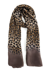 FLORA CHIFFON SCARF-BLACK-BEIGE
