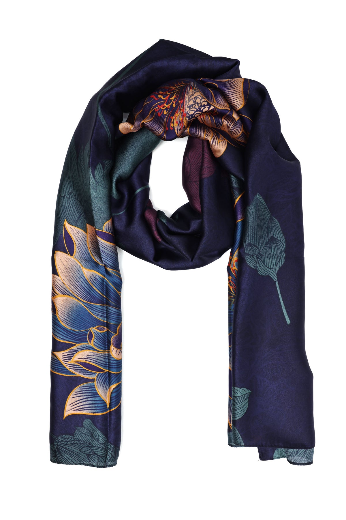 FLORA CHIFFON SCARF-PURPLE