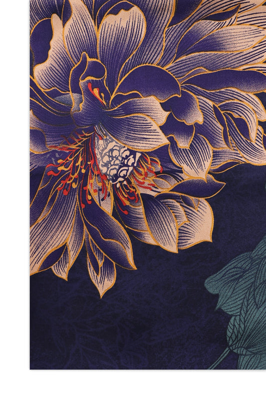 FLORA CHIFFON SCARF-PURPLE